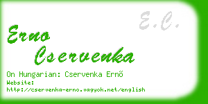 erno cservenka business card