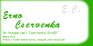 erno cservenka business card